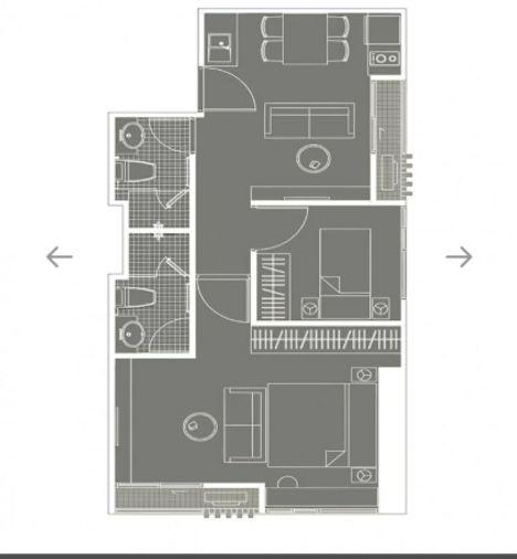 picture 2Bed | 2Bath | MRT Phra Ram 9 | 52sqm | THB 35,000/mo | Fl.33 — Noble Revolve Ratchada Bangkok - 6/10