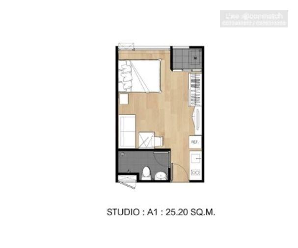 รูป 1 ห้องนอน | 1 ห้องน้ำ | BTS Nopparat | 25 ตร.ม. | 12,000 บาท/เดือน | ชั้น 12 — Ideo Ramkhamhaeng - Lam Sali Station กรุงเทพฯ - รูปที่ 8/8