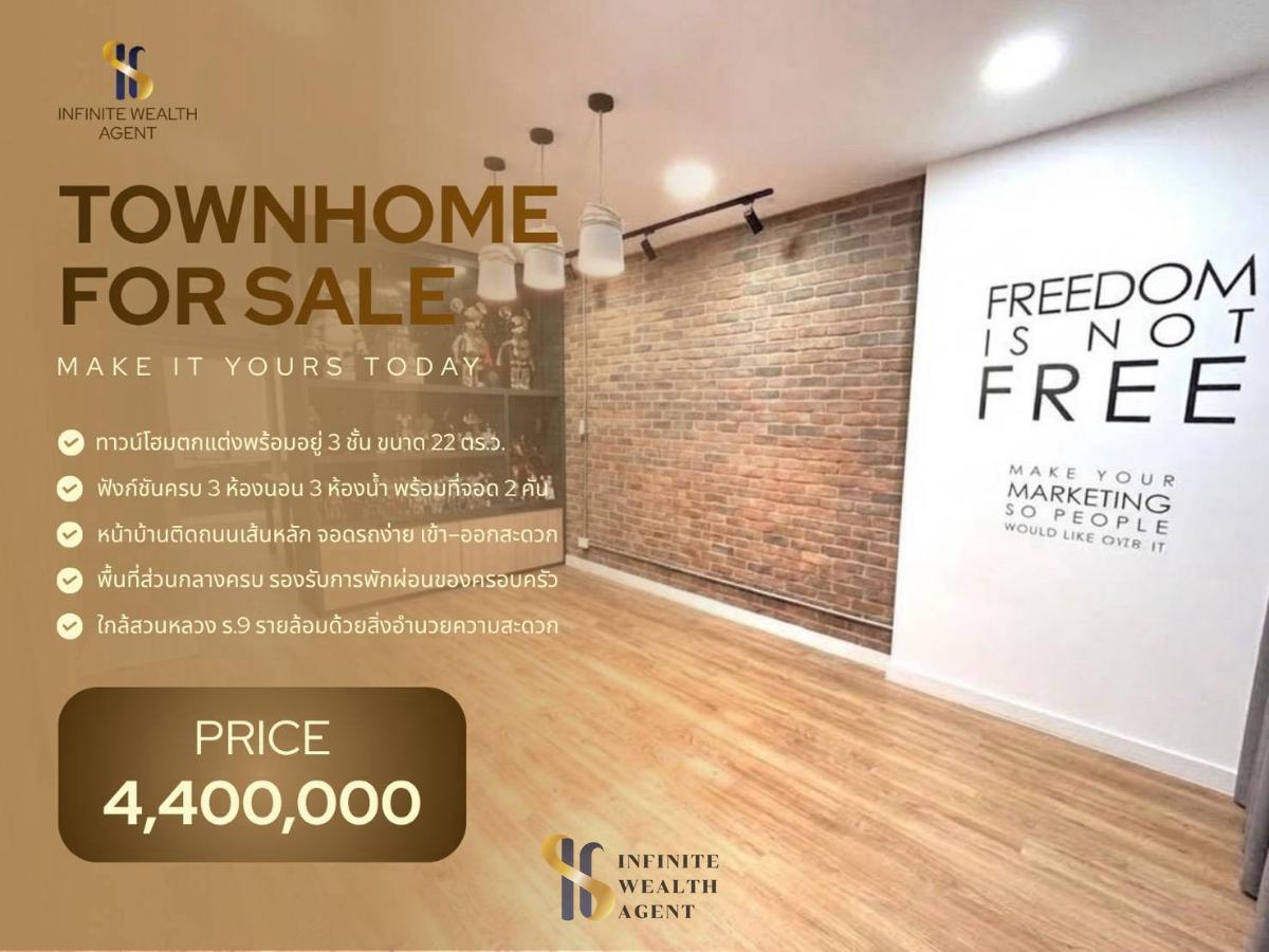 picture Rare Main Road Plot! ✨ Baan Klang Muang Suanluang | 22sq.w. 3Beds 2Park | Ready to move in | Only 4.4 MB | Book a viewing today! 🏡 - 1/18