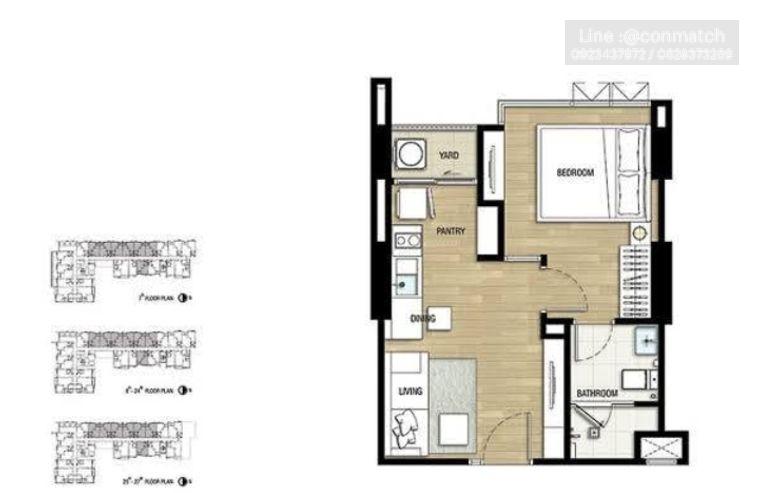 รูป 1 ห้องนอน | 1 ห้องน้ำ | BTS Phra Khanong | 35 ตร.ม. | 26,000 บาท/เดือน | ชั้น 25 — The Room Sukhumvit 69 กรุงเทพฯ - รูปที่ 7/10
