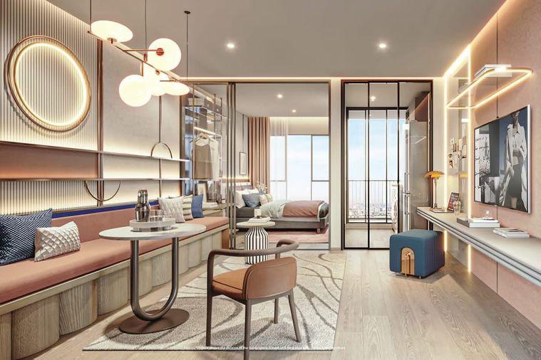 picture 1Bed | 1Bath | BTS On Nut | 31sqm | THB 22,000/mo | Fl.19 — Aspire Onnut Station Bangkok - 3/4