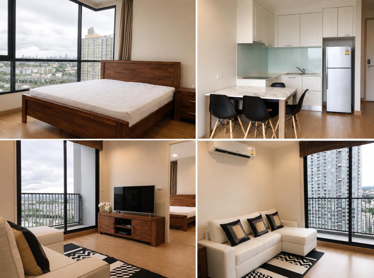 รูป 2 ห้องนอน | 2 ห้องน้ำ | BTS On Nut | 60 ตร.ม. | 40,000 บาท/เดือน | ชั้น 24 — Q House Condo Sukhumvit 79 กรุงเทพฯ - รูปที่ 1/1