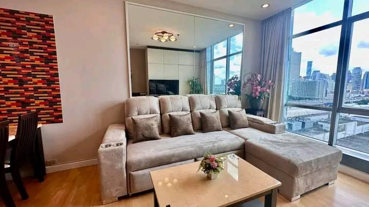 picture 2Bed | 2Bath | BTS Krung Thon Buri | 93sqm | THB 50,000/mo | Fl.12 — Baan Sathorn Chaopraya Bangkok - 1/10