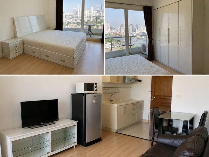 รูป สตูดิโอ | 1 ห้องน้ำ | BTS Krung Thon Buri | 35 ตร.ม. | 11,000 บาท/เดือน | ชั้น 25 — Supalai River Place กรุงเทพฯ - รูปที่ 1/1