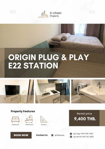 รูป 🍓🫶 ติด BTS Sai Luat 0 ม. เดินทางง่าย ค่าเช่าดีมาก 💕 The Origin Plug and Play E22 Station ✨ NO-029 - รูปที่ 1/10
