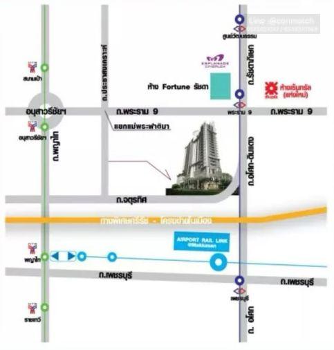 picture 2Bed | 1Bath | MRT Phra Ram 9 | 39sqm | THB 25,000/mo | Fl.8 — The Mark Ratchada-Airport Link Bangkok - 6/10