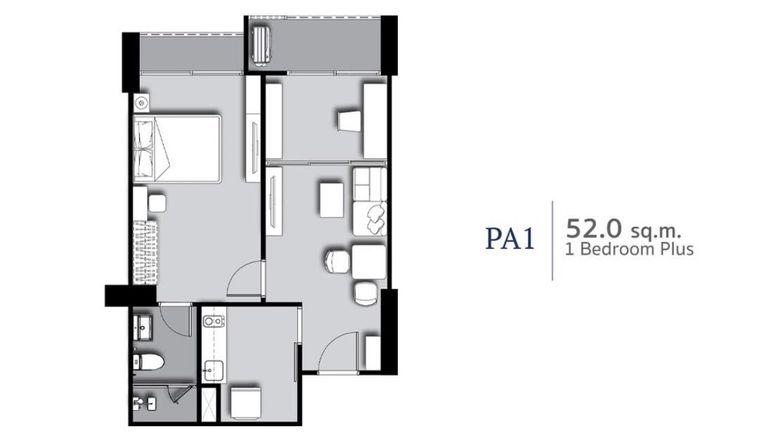 รูป 1 ห้องนอน | 1 ห้องน้ำ | MRT Hua Lamphong | 52 ตร.ม. | 28,000 บาท/เดือน | ชั้น 3 — Supalai Premier Si Phraya - Samyan กรุงเทพฯ - รูปที่ 9/9