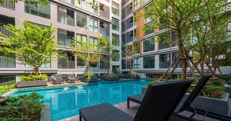 picture 1Bed | 1Bath | BTS Udom Suk | 26sqm | THB 9,000/mo | Fl.8 — The Excel Udomsuk Bangkok - 1/10