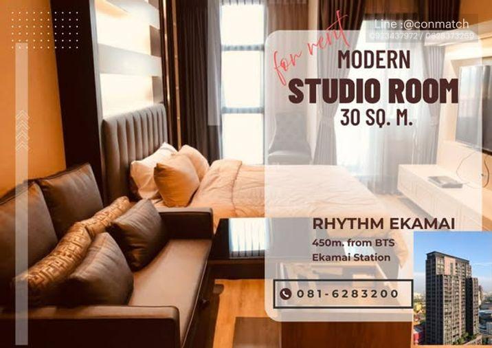 picture Studio | 1Bath | BTS Ekkamai | 30sqm | THB 23,000/mo | Fl.20 — Rhythm Ekkamai Bangkok - 1/5