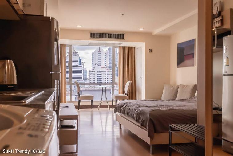 picture Studio | 1Bath | BTS Nana | 30sqm | THB 15,000/mo | Fl.8 — The Trendy Condominium Bangkok - 1/6