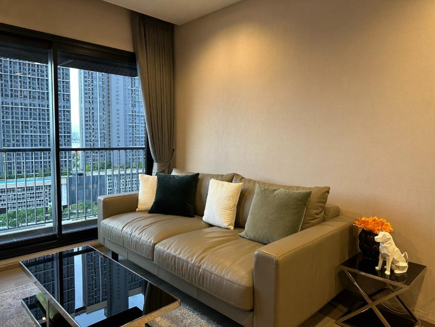picture 2Bed | 2Bath | MRT Phra Nang Klao Bridge | 60sqm | THB 38,000/mo | Fl.18 — The Politan Rive Bangkok - 8/9