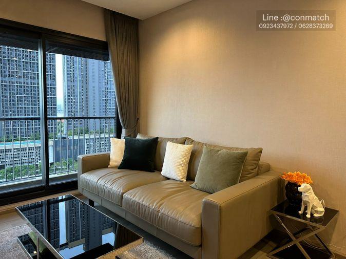picture 2Bed | 2Bath | MRT Phra Nang Klao Bridge | 60sqm | THB 38,000/mo | Fl.18 — The Politan Rive Bangkok - 8/9