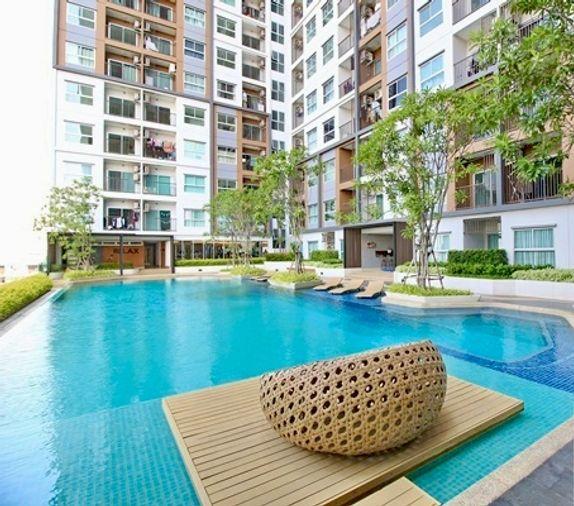 รูป 1 ห้องนอน | 1 ห้องน้ำ | BTS Nonthaburi Civic Center | 31 ตร.ม. | 8,000 บาท/เดือน | ชั้น 9 — The Trust Condo กรุงเทพฯ - รูปที่ 1/9