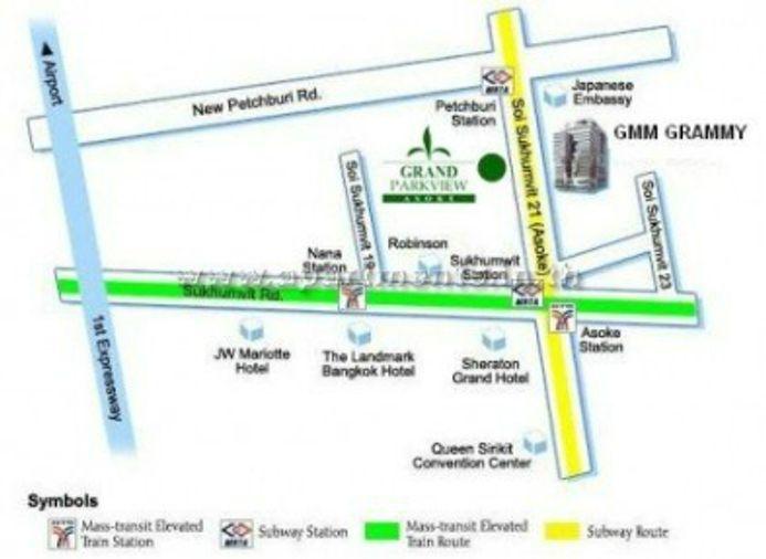 รูป 1 ห้องนอน | 1 ห้องน้ำ | BTS Asok | 35 ตร.ม. | 16,000 บาท/เดือน | ชั้น 21 — Grand Park View Asoke กรุงเทพฯ - รูปที่ 4/5