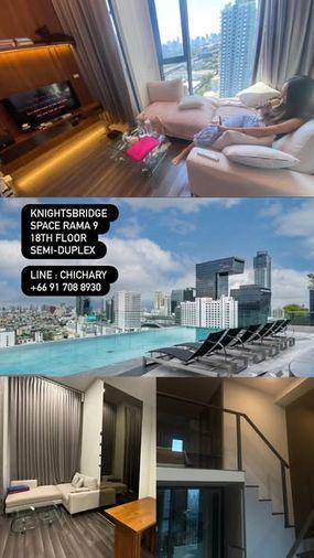 รูป 1 ห้องนอน | 1 ห้องน้ำ | MRT Phra Ram 9 | 40 ตร.ม. | 30,000 บาท/เดือน | ชั้น 18 — Knightsbridge Space Rama 9 กรุงเทพฯ - รูปที่ 1/5