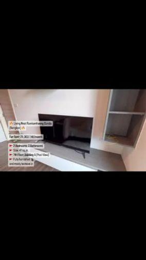 รูป 2 ห้องนอน | 2 ห้องน้ำ | MRT Khlong Bang Phai | 47 ตร.ม. | 21,000 บาท/เดือน | ชั้น 7 — Living Nest Ramkamhaeng Condo กรุงเทพฯ - รูปที่ 4/5