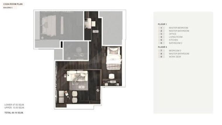 picture 2Bed | 2Bath | BTS Thong Lo | 61sqm | THB 70,000/mo | Fl.32 — Park Origin Thonglor Bangkok - 3/5