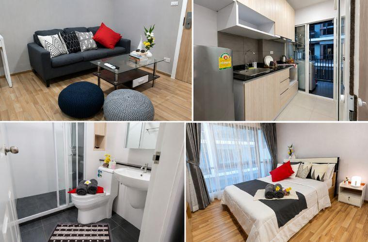รูป 1 ห้องนอน | 1 ห้องน้ำ | BTS Punnawithi | 33 ตร.ม. | 14,000 บาท/เดือน | ชั้น 4 — Green Ville Condo Sukhumvit 101 กรุงเทพฯ - รูปที่ 1/1