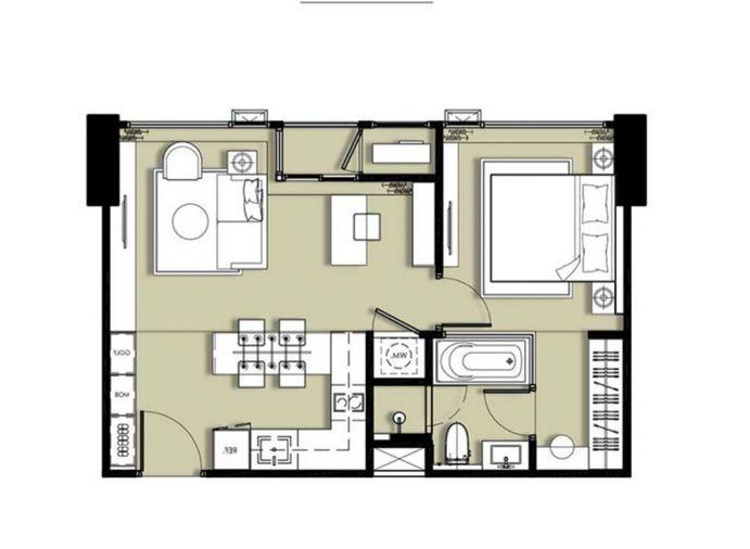 picture 1Bed | 1Bath | BTS Thong Lo | 51sqm | THB 68,000/mo | Fl.14 — Hyde Heritage Thonglor Bangkok - 7/10