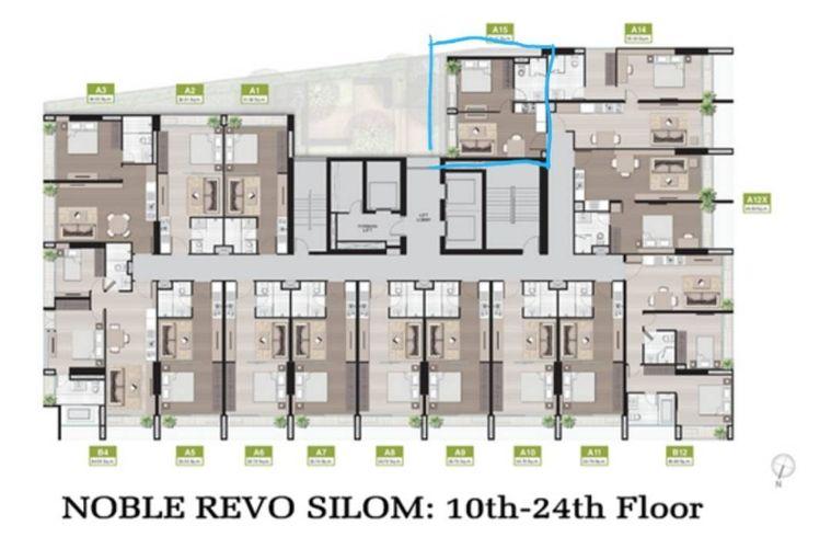 รูป 1 ห้องนอน | 1 ห้องน้ำ | BTS Surasak | 36.7 ตร.ม. | 19,000 บาท/เดือน | ชั้น 19 — Noble Revo Silom กรุงเทพฯ - รูปที่ 7/7