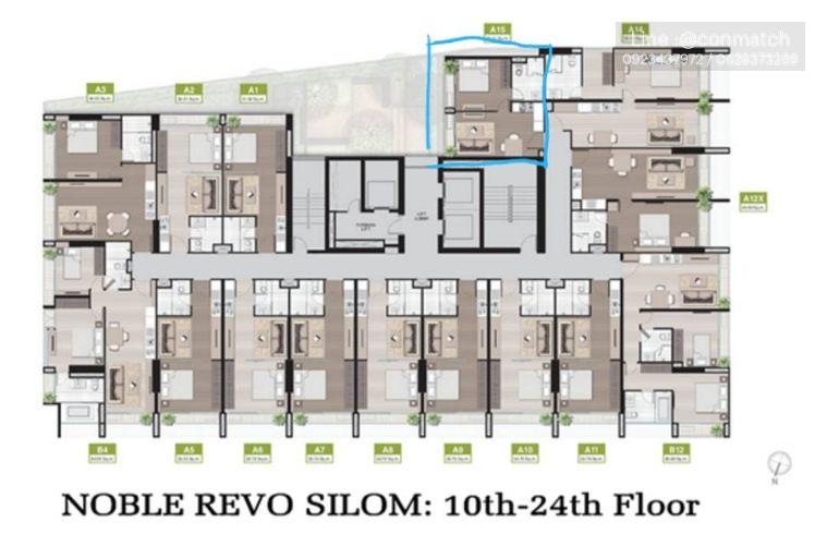 รูป 1 ห้องนอน | 1 ห้องน้ำ | BTS Surasak | 36.7 ตร.ม. | 19,000 บาท/เดือน | ชั้น 19 — Noble Revo Silom กรุงเทพฯ - รูปที่ 7/7