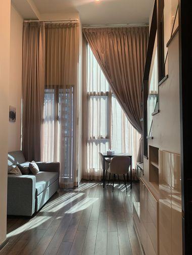 รูป 📣ให้เช่าคอนโด Knightsbridge Space Rama 9 (MRT พระราม 9) Duplex เฟอร์ครบ @onestepliving - รูปที่ 1/10