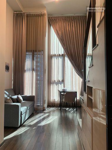 รูป 📣ให้เช่าคอนโด Knightsbridge Space Rama 9 (MRT พระราม 9) Duplex เฟอร์ครบ @onestepliving - รูปที่ 1/10