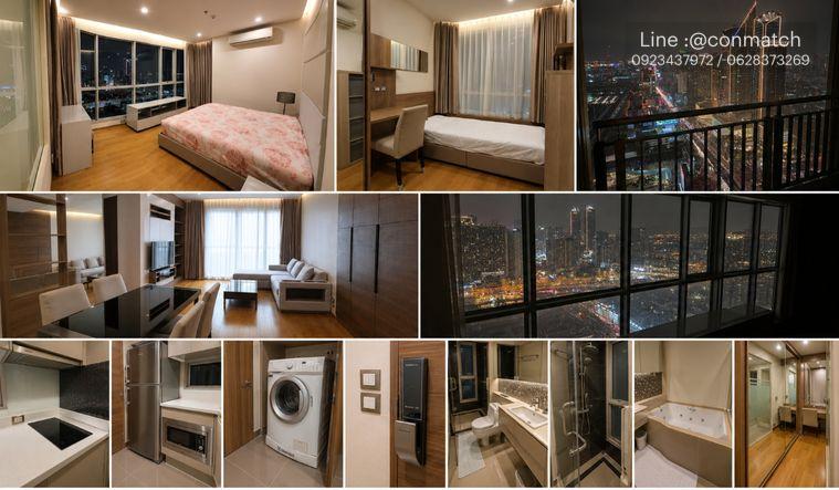 รูป 2 ห้องนอน | 2 ห้องน้ำ | MRT Phetchaburi | 75 ตร.ม. | 45,000 บาท/เดือน | ชั้น 37 — The Address Asoke กรุงเทพฯ - รูปที่ 1/2