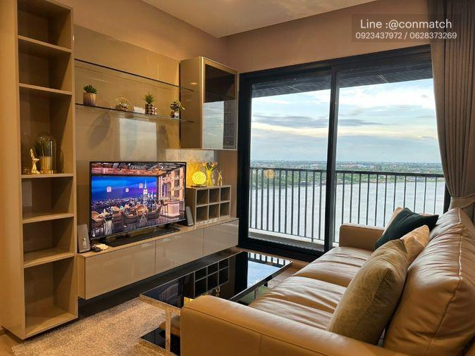 picture 2Bed | 2Bath | MRT Phra Nang Klao Bridge | 60sqm | THB 38,000/mo | Fl.18 — The Politan Rive Bangkok - 4/9