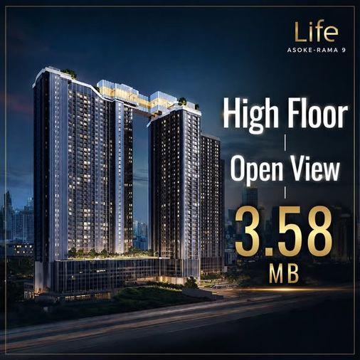 picture Studio | 1Bath | MRT Phetchaburi | 26sqm | THB 18,000/mo | Fl.27 — Life Asoke Rama 9 Bangkok - 1/5