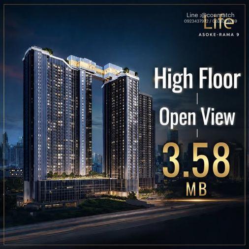 picture Studio | 1Bath | MRT Phetchaburi | 26sqm | THB 18,000/mo | Fl.27 — Life Asoke Rama 9 Bangkok - 1/5