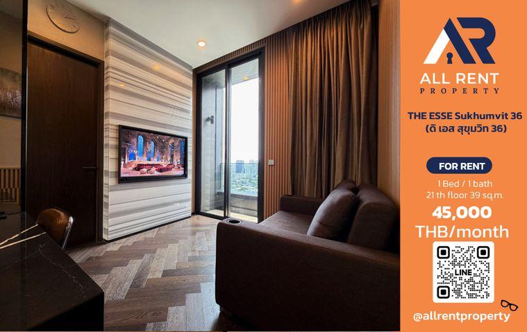 รูป 🔥 THE ESSE Sukhumvit 36 | 1 ห้องนอน | 39 ตร.ม. | ชั้น 21 | 45,000 บาท/เดือน - รูปที่ 1/10