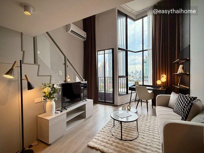 รูป P-56592 ให้เช่าคอนโด 1 ห้องนอน DUPLEX 📍KnightsBridge Space Sukhumvit-Rama 4 ชั้น 11 เพดานสูง ใกล้ BTS พระโขนง! | Line@easythaihome 085-592-2897 - รูปที่ 1/25