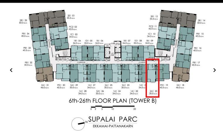 รูป ส่งต่อเท่าทุน SUPALAI PARC เอกมัย พัฒนาการ สตูดิโอ วิวสนามฟุตบอล รับแดดเช้า - รูปที่ 1/4