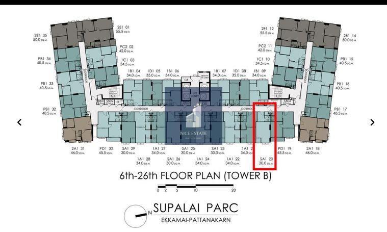 รูป ส่งต่อเท่าทุน SUPALAI PARC เอกมัย พัฒนาการ สตูดิโอ วิวสนามฟุตบอล รับแดดเช้า - รูปที่ 1/4