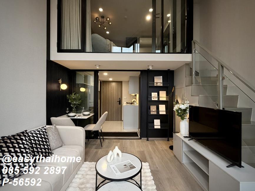 รูป P-56592 ให้เช่าคอนโด 1 ห้องนอน DUPLEX 📍KnightsBridge Space Sukhumvit-Rama 4 ชั้น 11 เพดานสูง ใกล้ BTS พระโขนง! | Line@easythaihome 085-592-2897 - รูปที่ 19/25