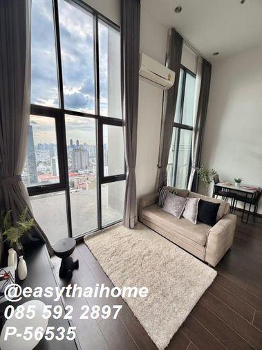 รูป P-56535 ให้เช่าคอนโดหรู Duplex 1 ห้องนอน 📍C Ekkamai ชั้น 40 เฟอร์ครบ วิวเมืองสวยสุดอลังการ ใกล้ BTS เอกมัย! | Line@easythaihome 085-592-2897 - รูปที่ 3/25