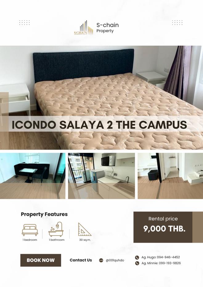 รูป 🧸💛 ใกล้มหิดล! ห้องน่ารัก ✨ iCondo Salaya 2 The Campus ✨ NO-044 - รูปที่ 1/8