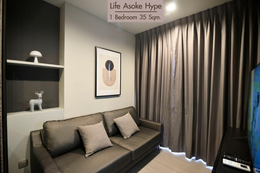 รูป PFD-01514 คอนโด ไลฟ์ อโศก ไฮป์ (Life Asoke Hype) ห้องสว่าง บรรยากาศอบอุ่น เฟอร์ครบ - รูปที่ 2/5