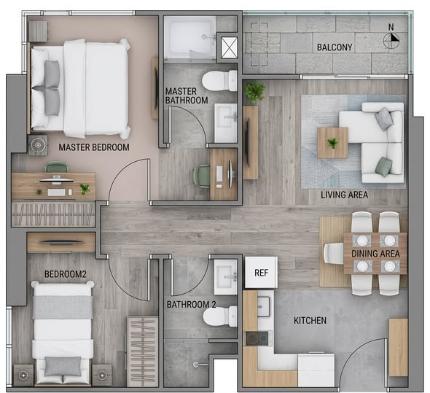 รูป AA674862 | 2 ห้องนอน | 2 ห้องน้ำ | BTS On Nut | 54 ตร.ม. | 24,000 บาท/เดือน | ชั้น 2 — The Base Park West Sukhumvit 77 - รูปที่ 8/9